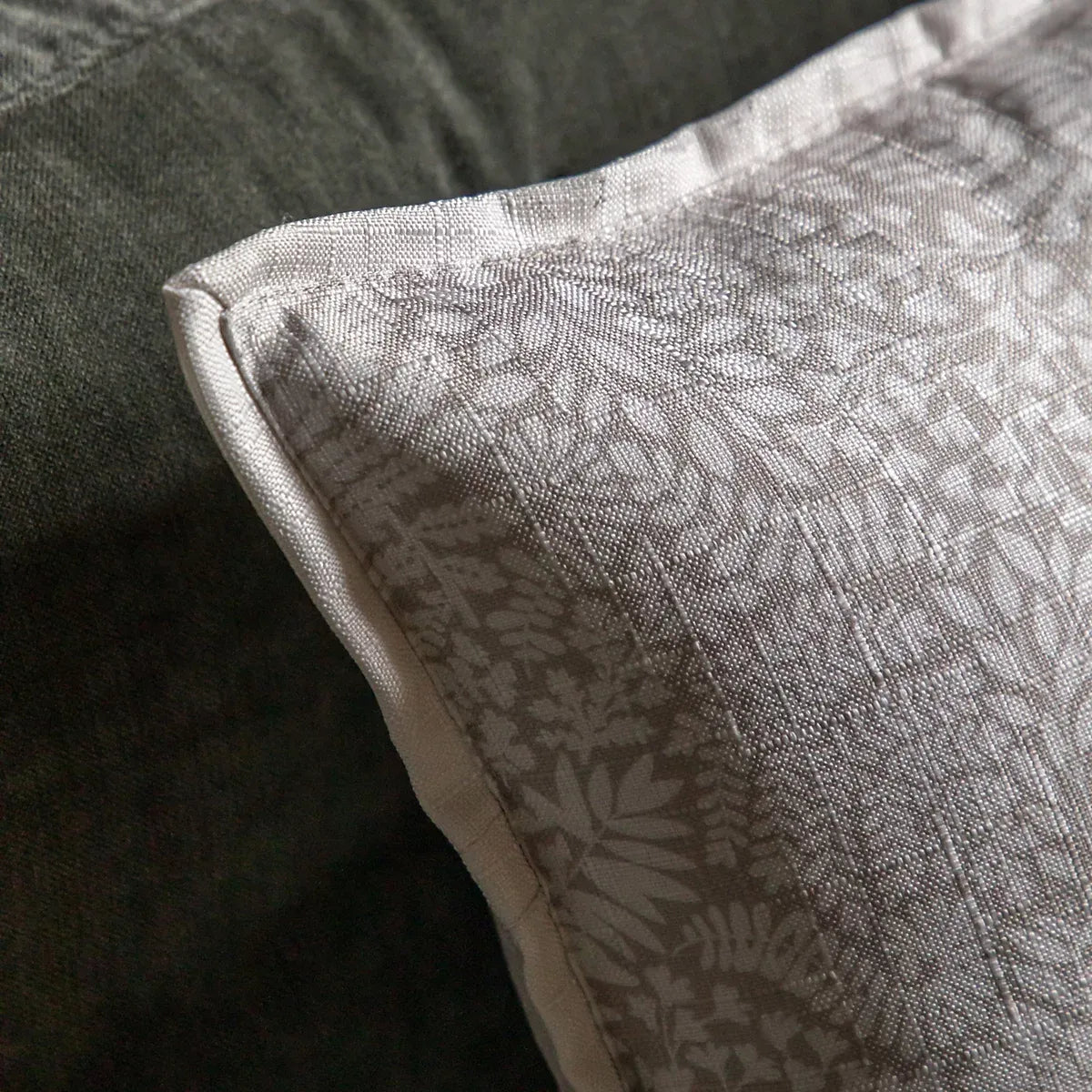 Gallery Taupe Fern Leaves Cushion Home Decor Enthusiasts-Furniture Kingdom